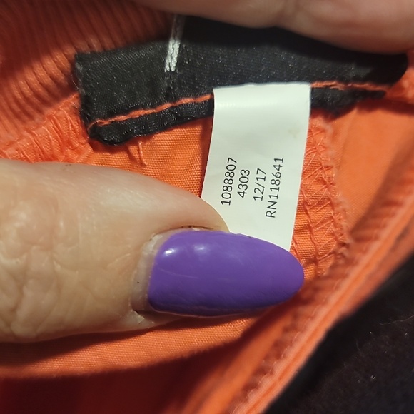 Lane Bryant casual salmon Orange stretch cotton pull on cropped capri pant 18 - Picture 4 of 8